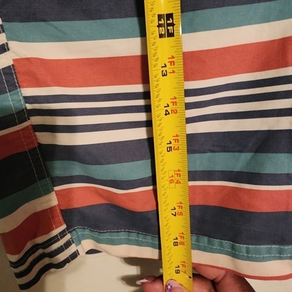 L.L. Bean Swim Trunks 8.5" Shorts Mesh Lined Striped Size M - Picture 3 of 11